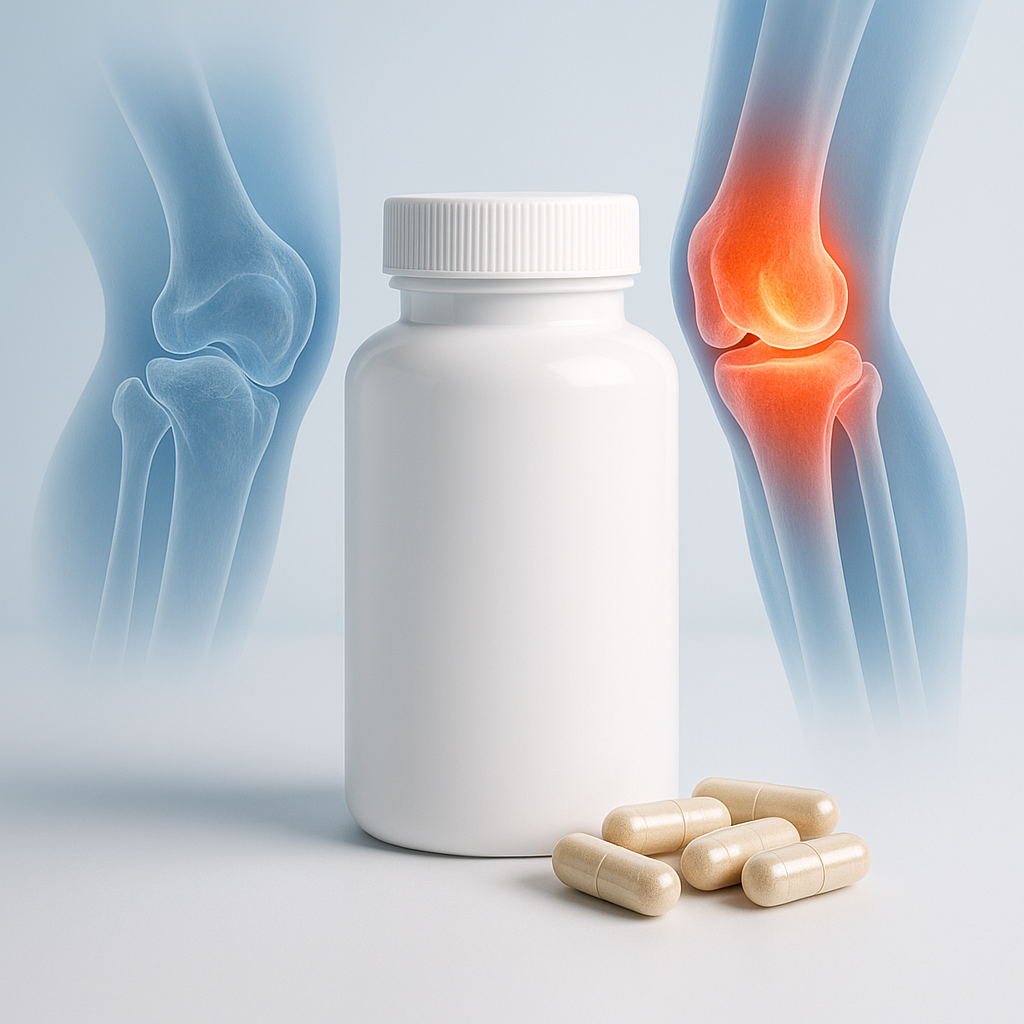 Bottles of Chondroitin & Glucosamine supplements for joint support