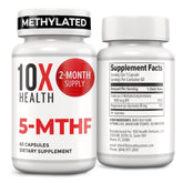 10X Health System Methylfolate Supplement bottle front view