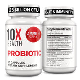 10X Health System Probiotic Capsules front view with packaging