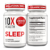 10X Health System Sleep Supplement front view with capsules