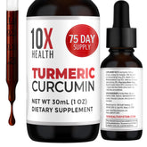10X Health System Turmeric Curcumin Supplement bottle front view