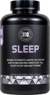 110 Percent Sleep Aid Capsules 240 Count front view