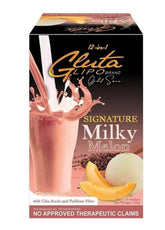 12-in-1 Glutalipo Milky Melon box front view with 10 sachets