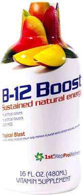 1st Step Liquid B-12 Tropical Blast 16-Ounce bottle front view