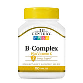 21st Century B Complex with Vitamin C 100 Tablets front view