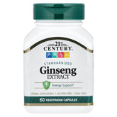 21st Century Ginseng Extract 200mg vegetarian capsules front view