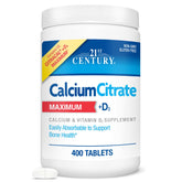 21st Century Vitamins Calcium Citrate Plus D3 400 Count Tablets front view