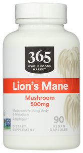365 by Whole Foods Market Lion's Mane Mushroom Supplements front view