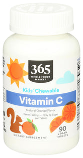 365 by Whole Foods Market Vitamin C Chewable Tablets 90 Count front view