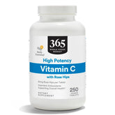 365 by Whole Foods Market Vitamin C with Rosehips 250 tablets front view