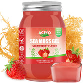 ACEYO Irish Sea Moss Gel 798g front view with strawberry flavour