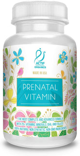 ACTIF Organic Prenatal Vitamins front view with packaging