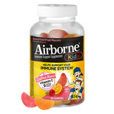 Airborne Kids Vitamin C Gummies front view with assorted fruit flavour