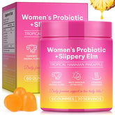 akareni Women's Probiotic Slippery Elm Gummies front view, pineapple flavour