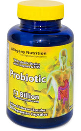 Allegany Nutrition Probiotic Supplement front view with 51 billion CFU