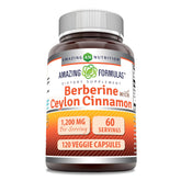 Amazing Nutrition Berberine 1200mg with Ceylon Cinnamon supplement bottle front view