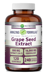 Amazing Nutrition Grape Seed Extract 800mg 120 Veggie Capsules front view