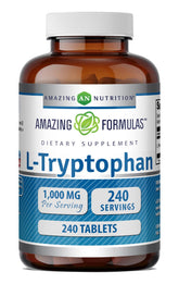 Amazing Nutrition L-Tryptophan 1000mg Tablets 240 Count front view
