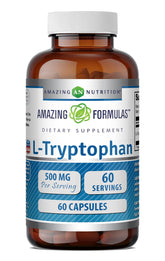 Amazing Nutrition L-Tryptophan Supplement 500mg 60 Capsules front view