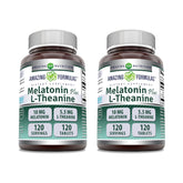 Amazing Nutrition Melatonin 10mg + L-Theanine 5.5mg Supplement tablets front view