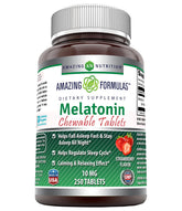 Amazing Nutrition Melatonin Chewable Tablets 250 count strawberry flavour front view