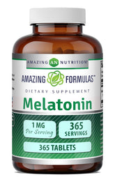 Amazing Nutrition Melatonin Supplement 1mg 365 Tablets front view
