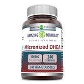 Amazing Nutrition Micronized DHEA 100mg vegetarian capsules front view