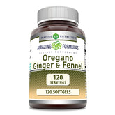 Amazing Nutrition Oregano Oil Supplement 120 Softgels front view