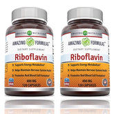 Amazing Nutrition Riboflavin Vitamin B2 400mg capsules front view