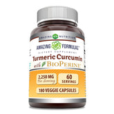 Amazing Nutrition Turmeric Curcumin Supplement front view with 60 capsules