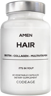 Amen Hair Capsules front view with packaging