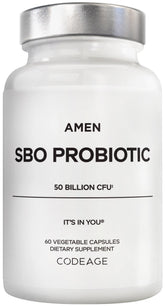 Amen SBO Probiotic Capsules front view with label