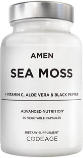 Amen Sea Moss Capsules bottle front view with 30 servings