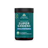 Ancient Nutrition Organic SuperGreens + Multivitamin Powder tub front view