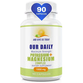 AND GIVE US TODAY OUR DAILY Magnesium & Potassium Capsules front view