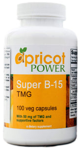 Apricot Power Pangamic Acid B-15 TMG supplement front view
