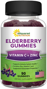 aSquared Nutrition Elderberry Gummies bottle front view