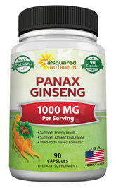 aSquared Nutrition Panax Ginseng Extract 1000mg capsules front view