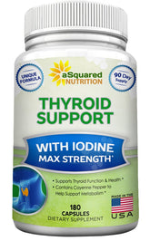 aSquared Nutrition Thyroid Support Supplement front view with 180 capsules