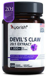 Ayorish Devils Claw Capsules 120 count bottle front view