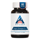 Ayush Herbs Omega-3 Fish Oil Supplement 1000mg softgels front view