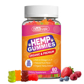 Babivek Hemp Oil Gummies bottle front view with 60 count