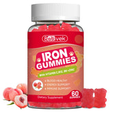 Babivek Iron Gummies 60 count peach flavour front view