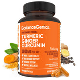 BalanceGenics Turmeric Ginger Curcumin 1000mg capsules front view
