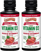 Barlean's Vitamin D3 Liquid Supplement 5000 IU Strawberry Milkshake front view