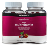 Basics Multivitamin Gummies pack front view with mixed berry and cherry flavors
