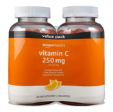 Basics Vitamin C Gummies pack front view with sour orange flavour