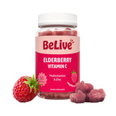 BeLive Elderberry Gummies front view with packaging