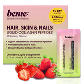 BeMe Liquid Collagen sachets front view with strawberry flavour