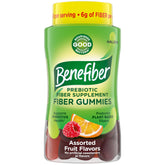 Benefiber Prebiotic Fiber Gummies bottle front view with assorted fruit flavours